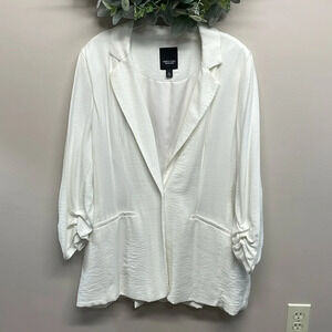 Simply Vera Vera Wang Single Button Blazer Ruched Sleeves with Button Detail XL
